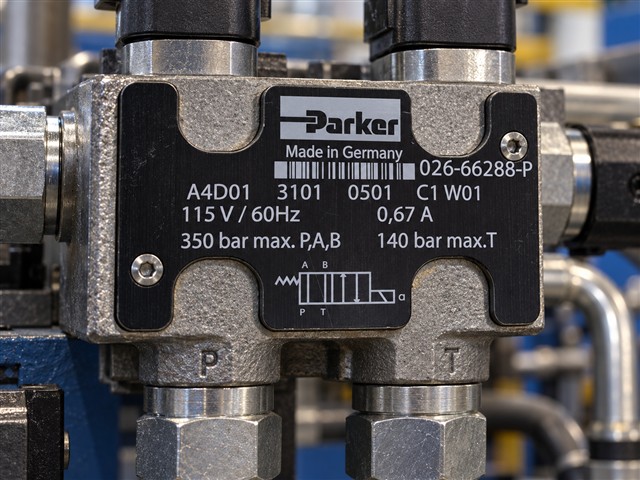Datos y diagrama de componente Parker