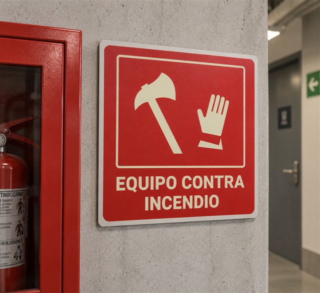 Señal de ubicación de equipo contra incendio