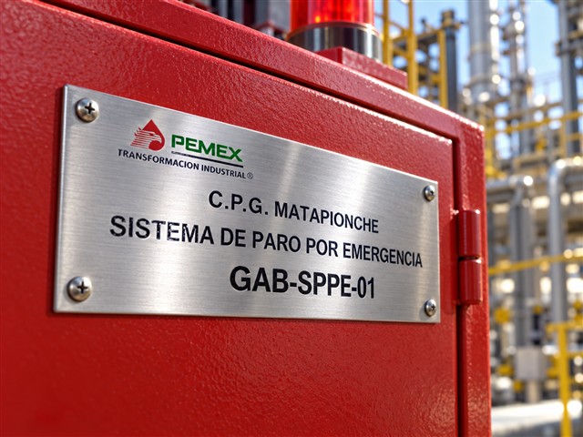 Placa de sistema de paro por emergencia