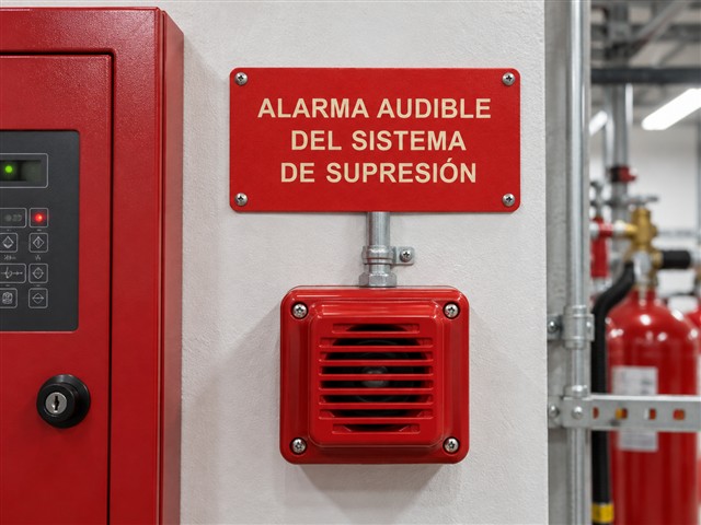Placa de alarma audible del sistema de supresión