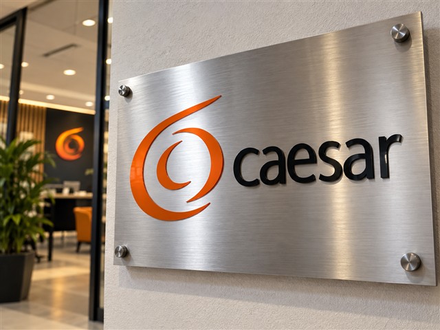 Placa de recepción con logotipo Caesar