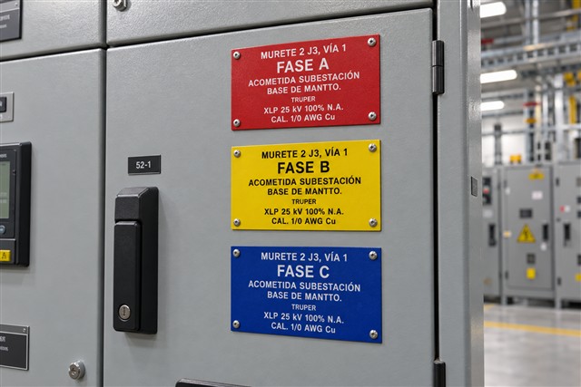 Placas de fases A, B y C por color