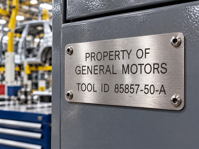Placa de propiedad de herramienta General Motors