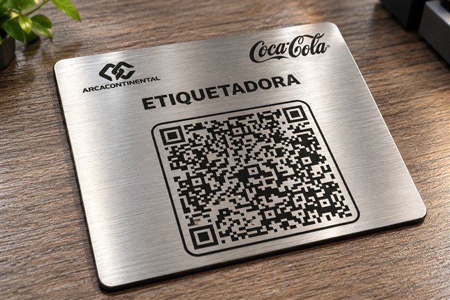 Placa de etiquetadora con código QR