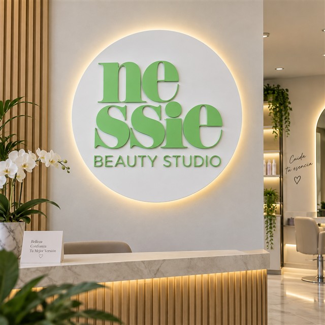 Logotipo iluminado para estudio de belleza