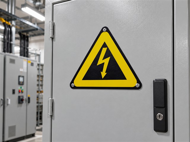Pictograma de riesgo eléctrico en gabinete