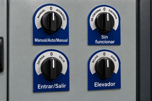 Identificadores azules para selectores giratorios