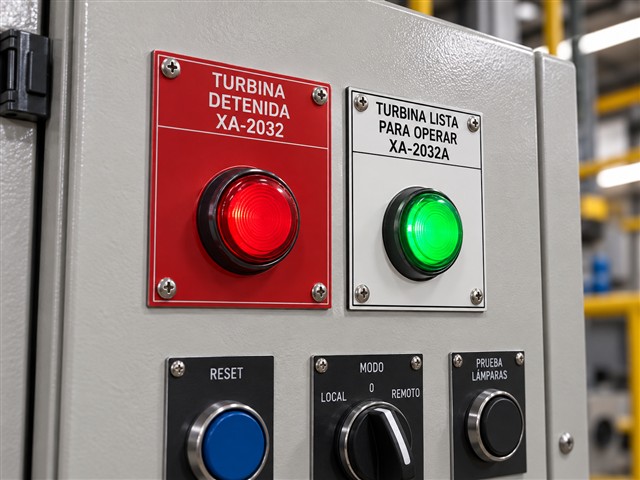 Indicadores de turbina detenida y lista