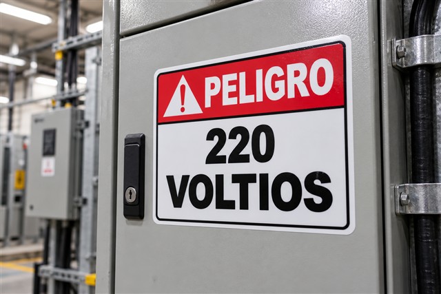 Señal de peligro de 220 voltios
