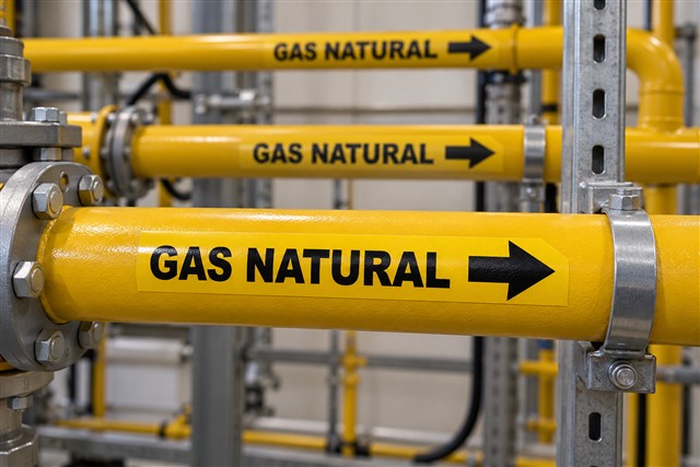 Marcadores de gas natural con dirección de flujo