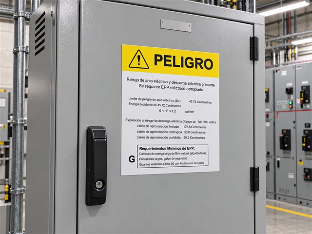 Aviso de peligro con instrucciones de seguridad