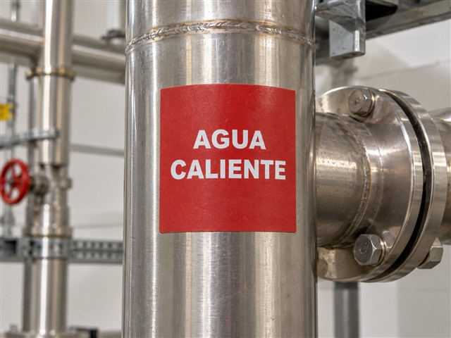 Marcador rojo de agua caliente